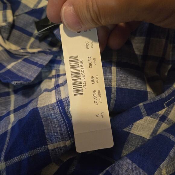 J.Crew Blue Plaid Perfect Shirt Women’s Size 8 NWT - Picture 4 of 10